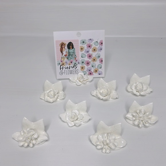 Vintage Other - Vintage Coalport 💐 Bone China Floral Name Card Holders Mismatched Set of 8